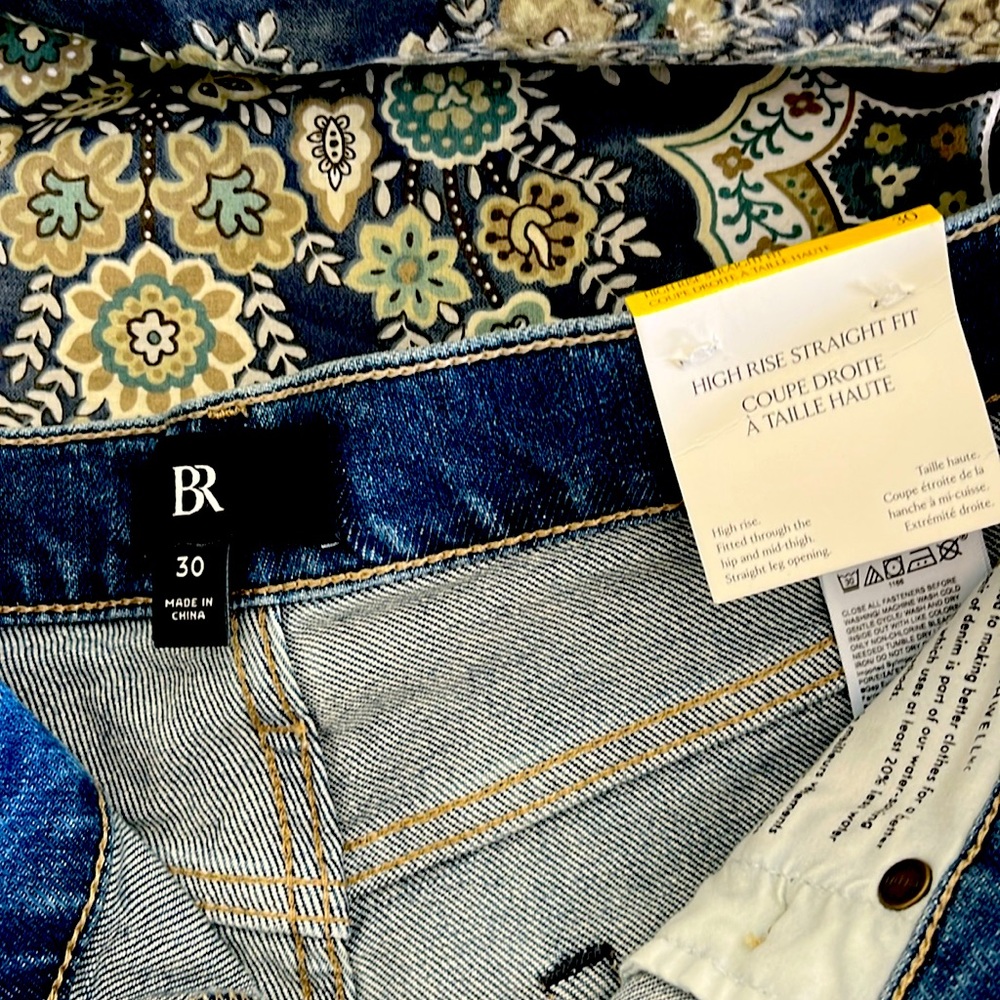 Banana Republic High Rise Straight Denim medium wash